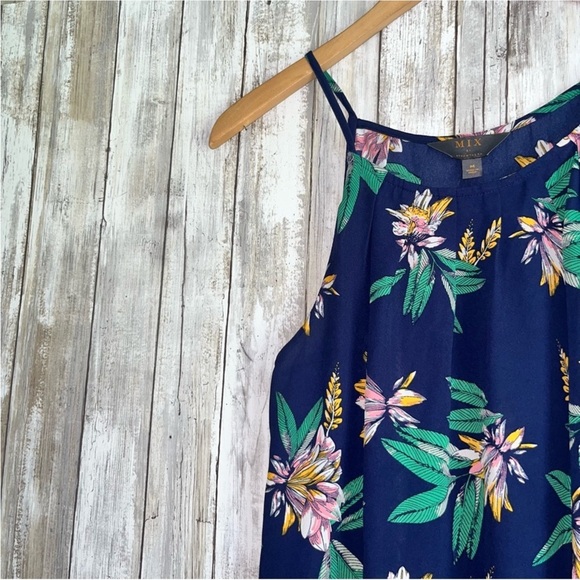 Mix by 41 Hawthorn Blue Floral Sleeveless Blouse - Picture 3 of 4